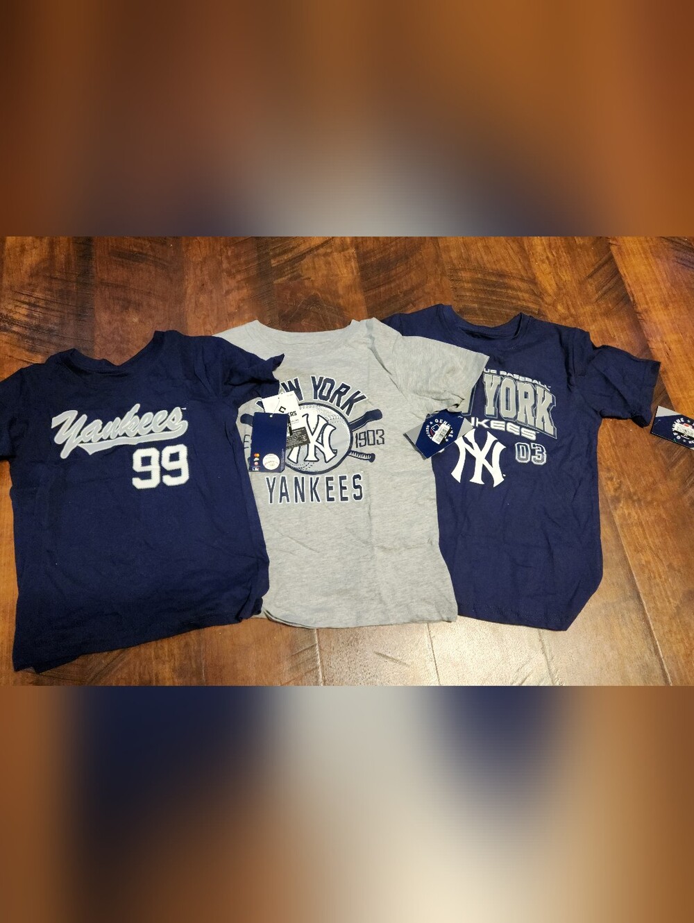 New York Yankees Kids Short Sleeve Tee - Navy & Gray